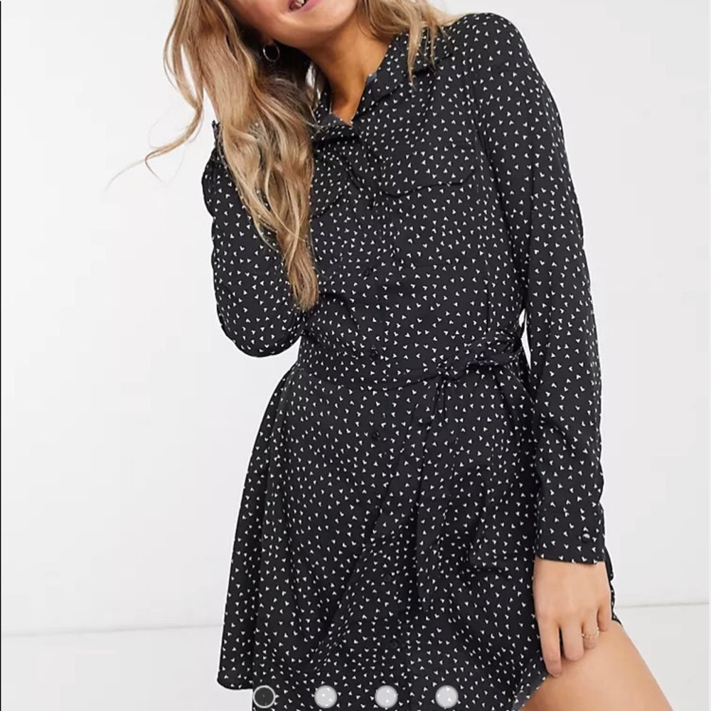 Brave soul London shirt dress, black, size small.